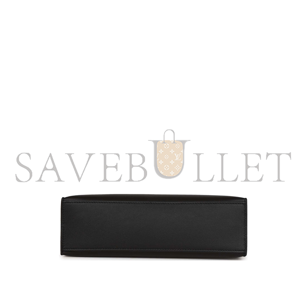 H**mes kelly pochette black swift palladium hardware (22*14*7cm)